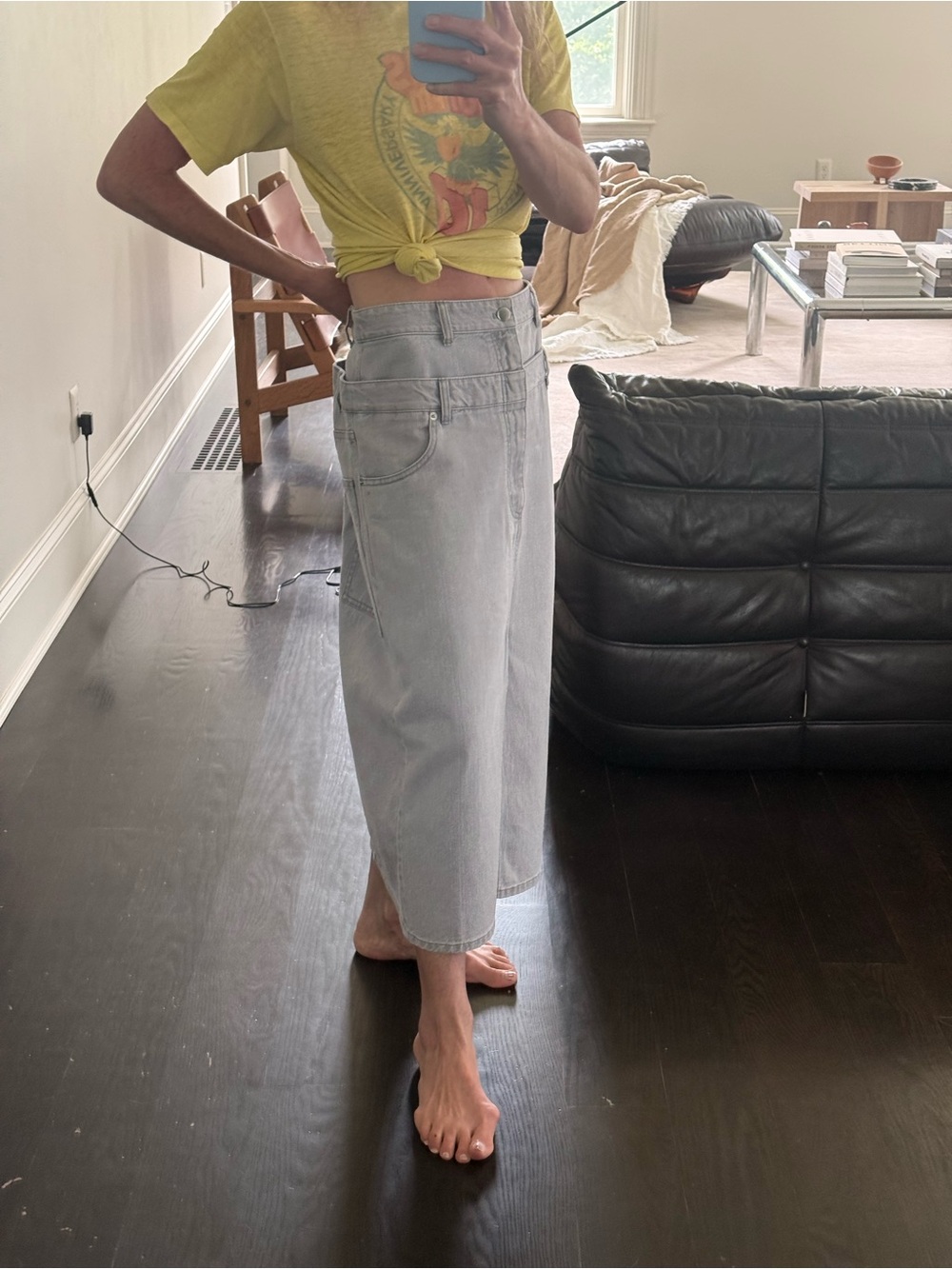 Tibi Grey Denim double Waisted denim skirt
Size 27 - Picture 3 of 9